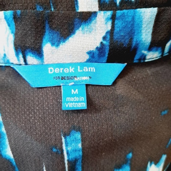 Derek Lam for Design Nation Watercolor Skyline Sheer Button Up Blouse - Picture 7 of 9